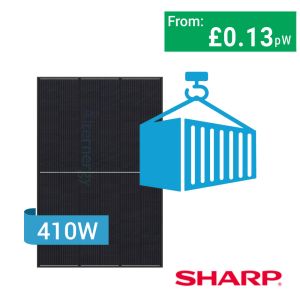 Sharp 410W NU-JC PERC Half-Cut Monofacial All Black Container Packages, NU-JC410B | Alternergy