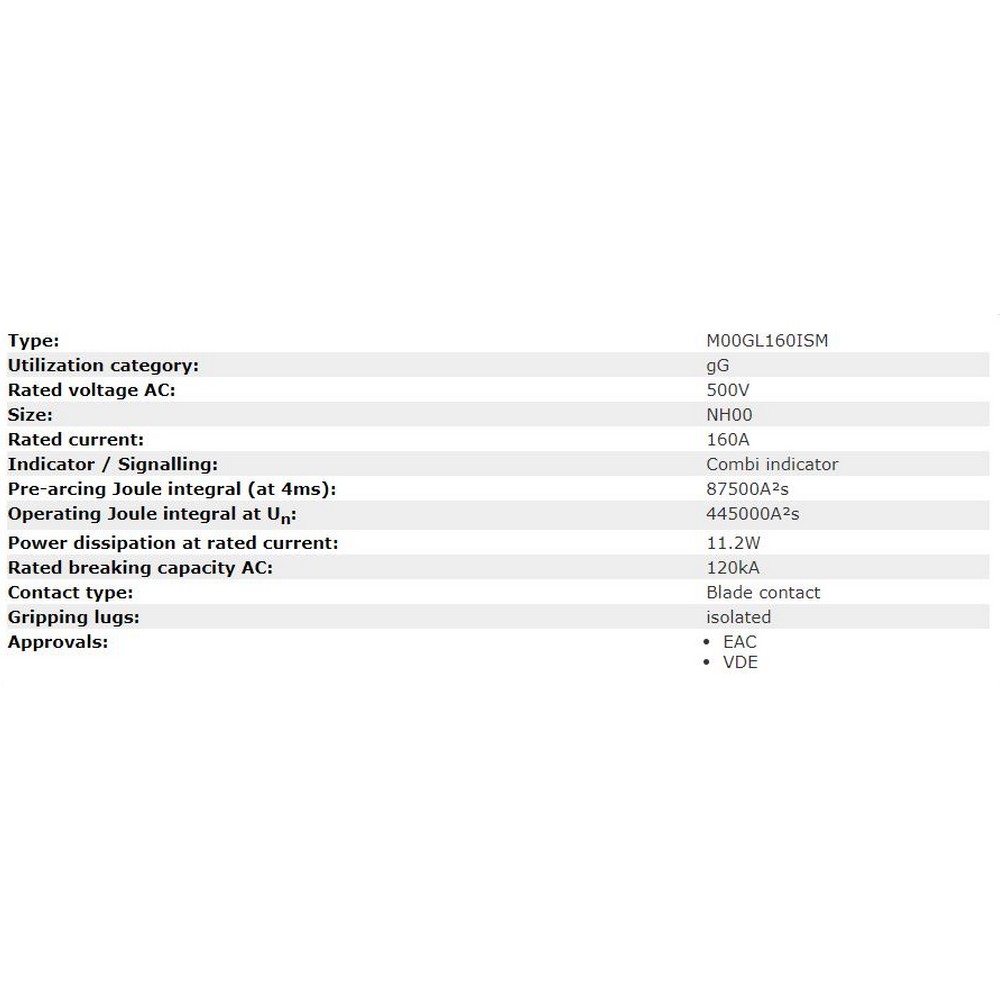 Jean Muller KETO NH Fuse-link 160A for KETO-00 - Image 2