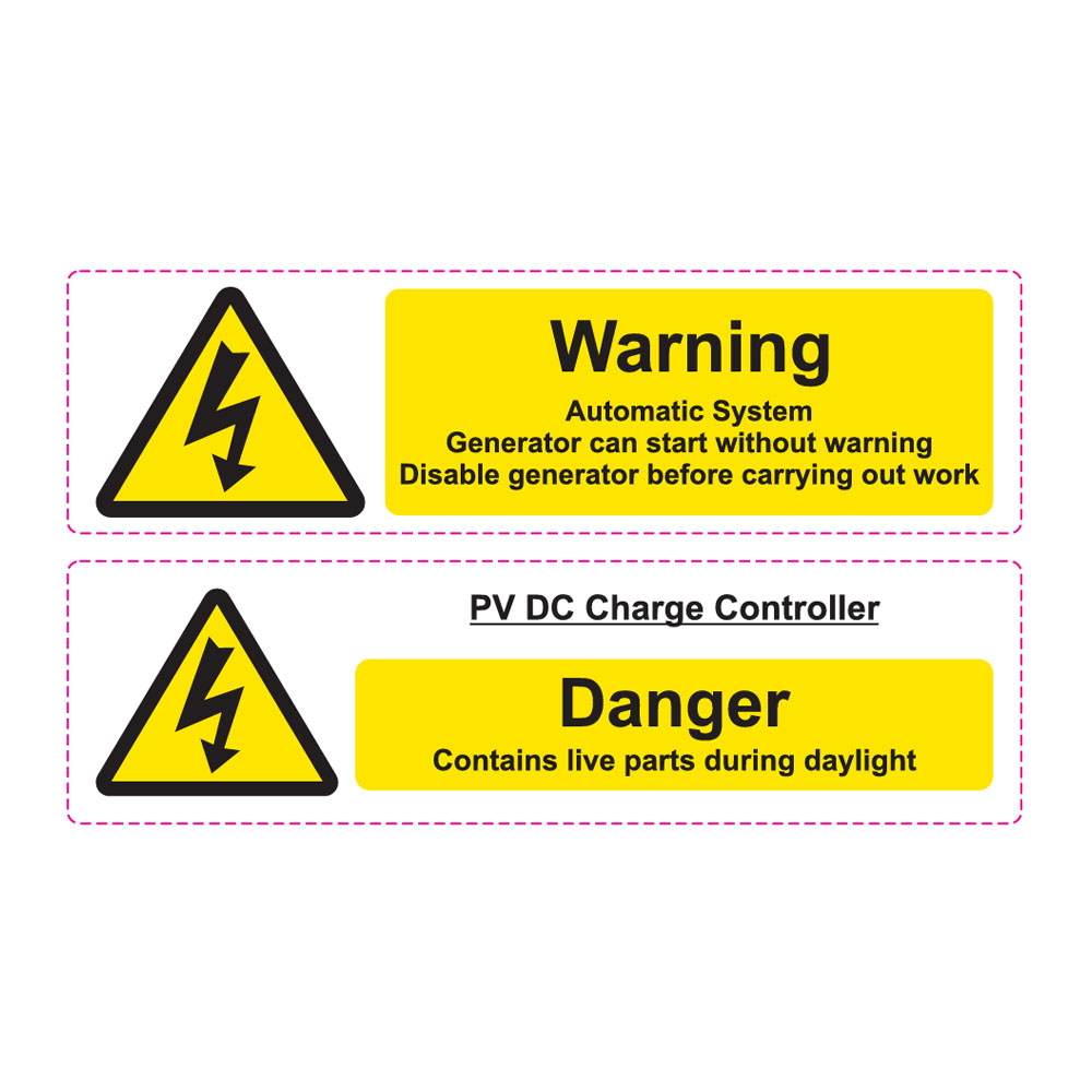 [BAT-HAZ3] Battery Hazard label  (160mm x 44mm x 2)