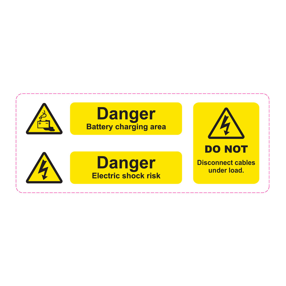 [BAT-HAZ4] Battery Hazard label Li-ion (230mm x 90mm)