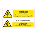 Battery Hazard label  (160mm x 44mm x 2)